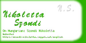 nikoletta szondi business card